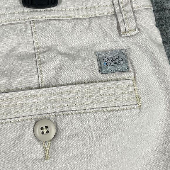 OCEAN + COAST SHORTS MENS 34‎ BEIGE CHINO FISHING PERFORMANCE STRETCH RIPSTOP - Picture 3 of 9